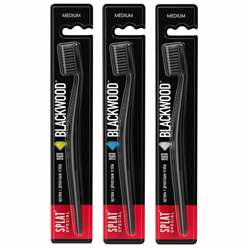 Splat Blackwood Whitening Tandbørste med Aktiv Kul