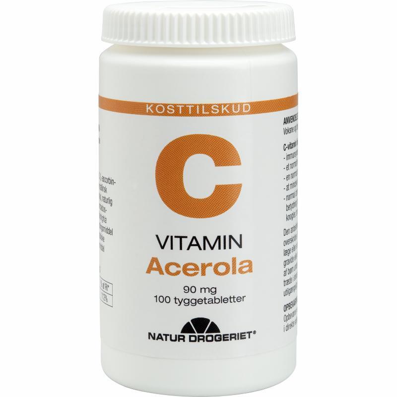 Acerola Med C Vitamin - 100 Velsmagende Tabletter
