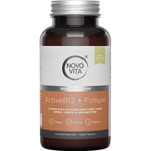 Novo Vita Active B12 + Folsyre - 60 Velsmagende Tabletter
