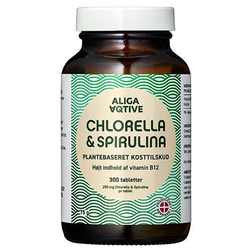 Aliga Aqtive Chlorella   Spirulina Tabletter  300tab