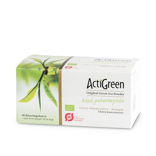 Actigreen Økologisk Grøn Te med Pebermynte - 40 Breve
