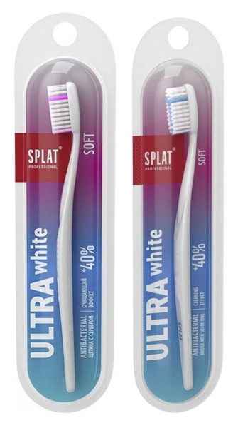 Splat    Whitening Tandbørste Soft  Lyseblå Lyserød