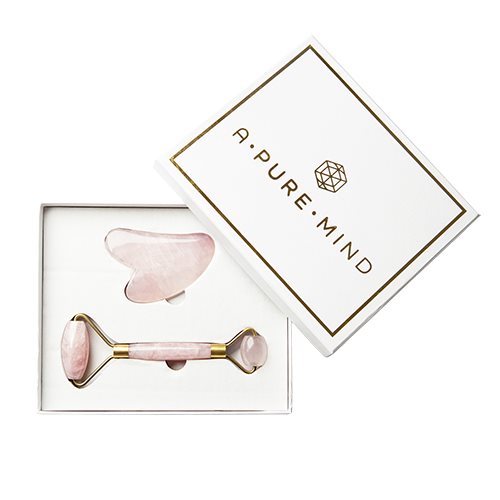 A Pure Mind Gaveæske Ansigtsrulle Samt Sten I Rosa Kvarts   1 Pk