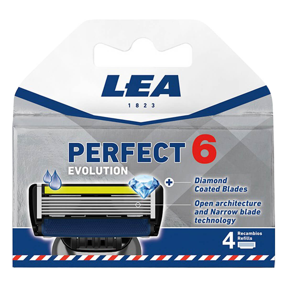 Lea Perfect 6 Evolution Cartridge Med 4 Barberblade 6 1 Klinge