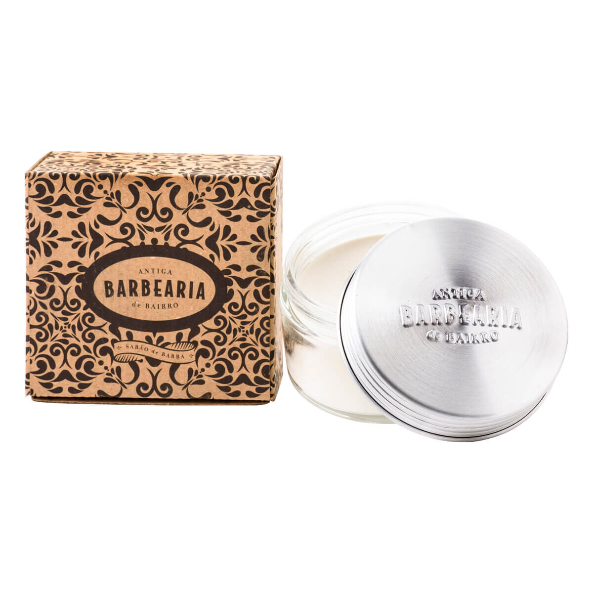 Antiga Barbearia De Bairro Barbersæbe I Glasskål  150 Gr